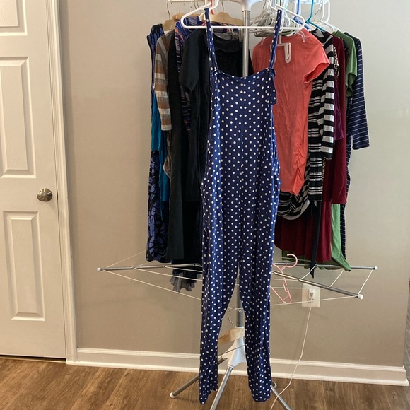 ASOS US Size 4 Blue and White polka Dot Maternity Overalls - Picture 1 of 6